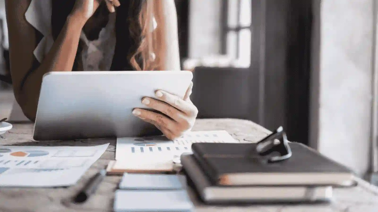Image of person studying a document