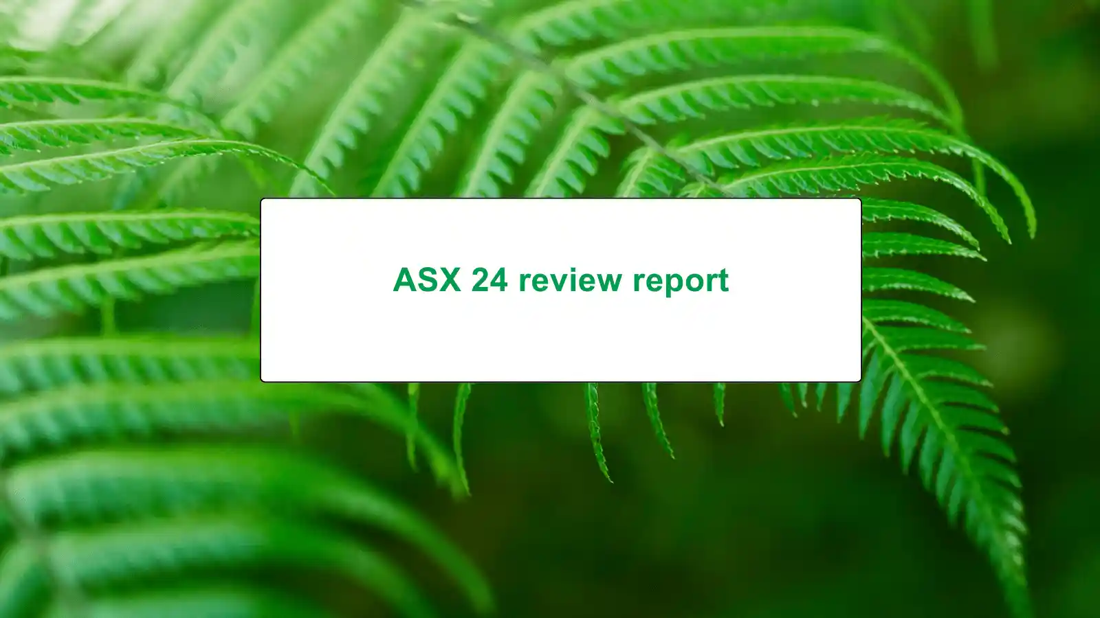ASX 24 review report